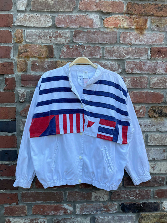 vintage luis souie sport hand painted nautical jacket