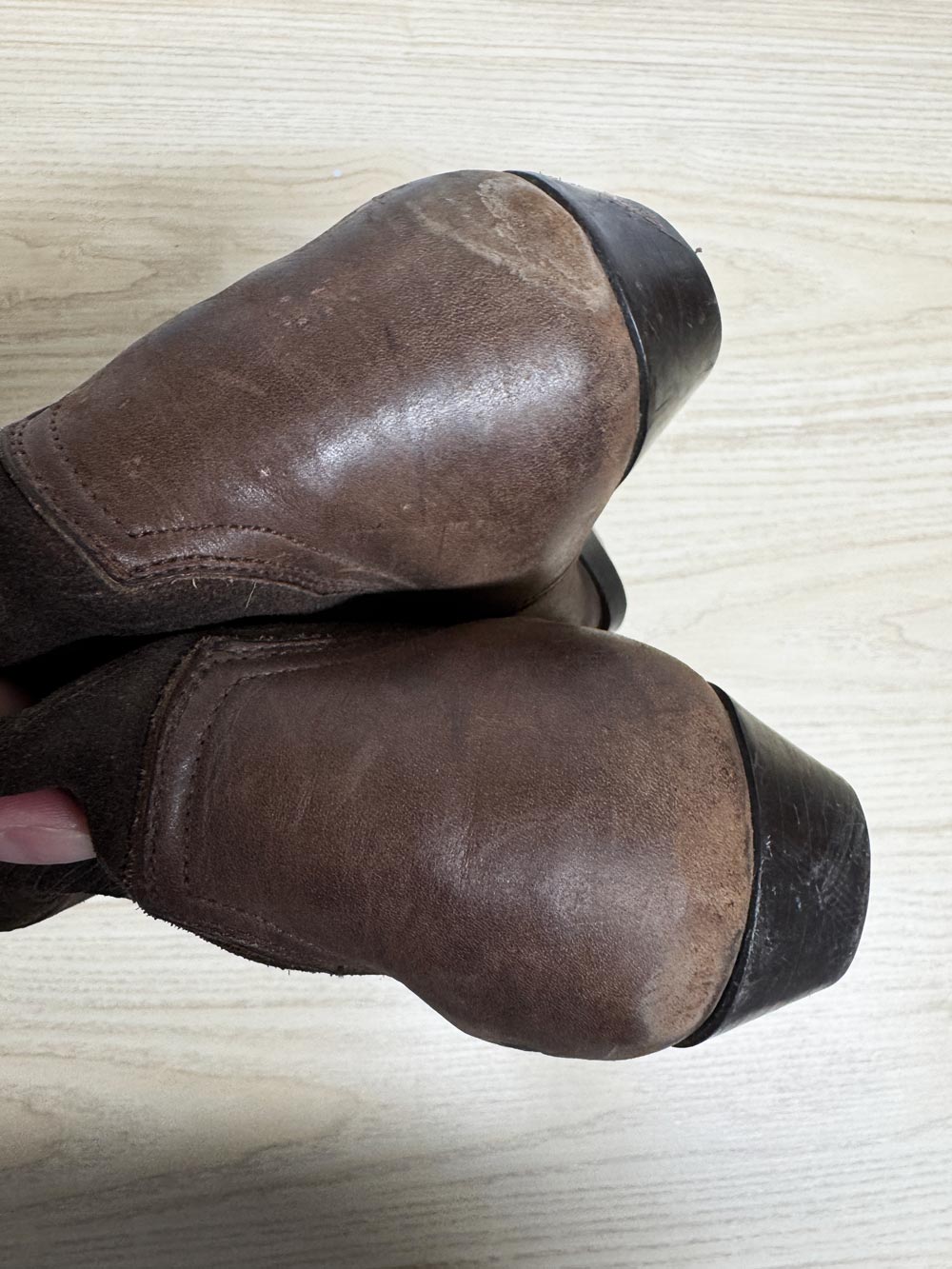 vintage trackers soft leather western stitch two-tone cowboy boots