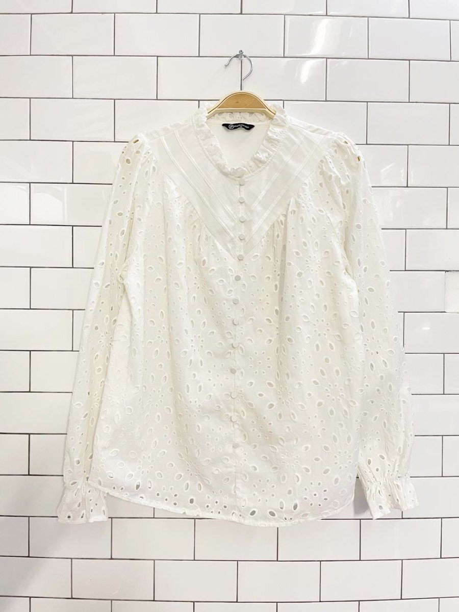 pretty garden boho eyelet blouse - good market thrift store