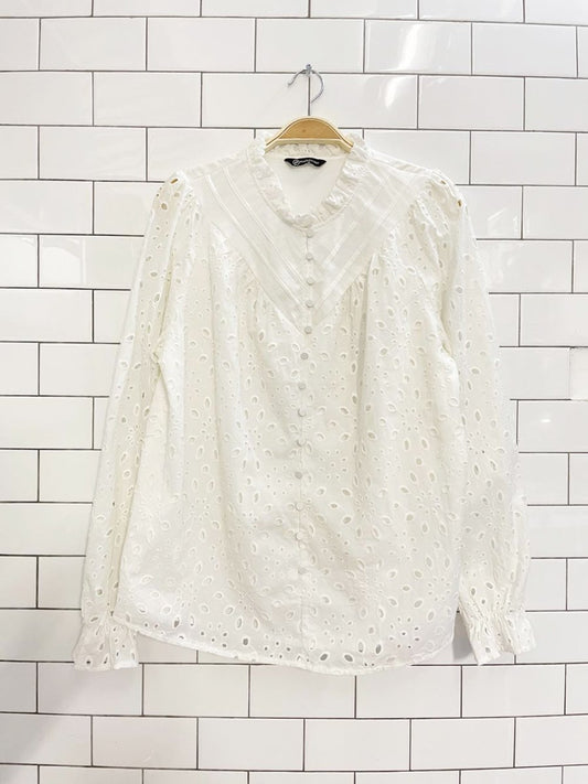 pretty garden boho eyelet blouse - good market thrift store