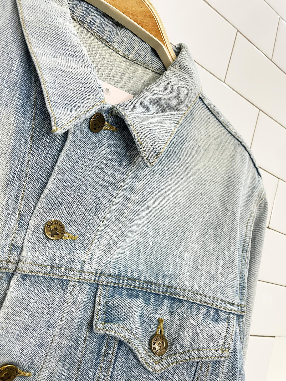 vintage 90s gravity denim trucker jacket