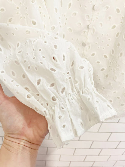 pretty garden boho eyelet blouse - good market thrift store