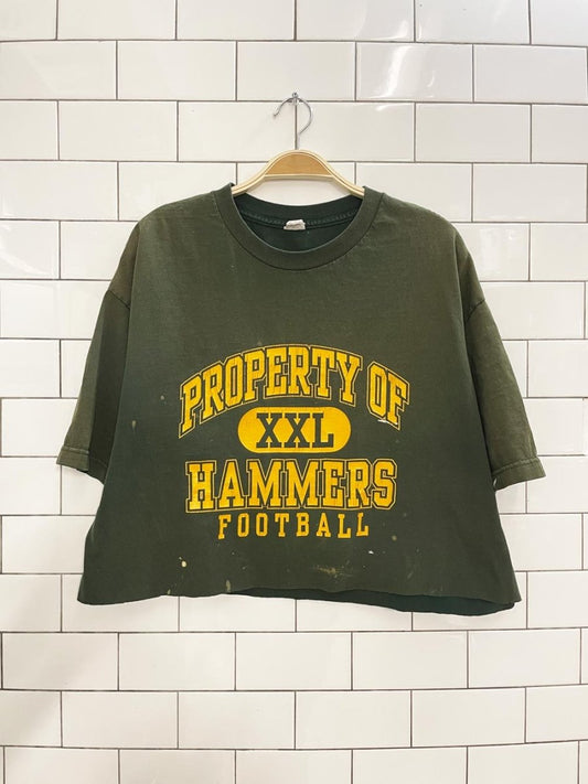 vintage 00s varsity football crop tee - good market thrift store
