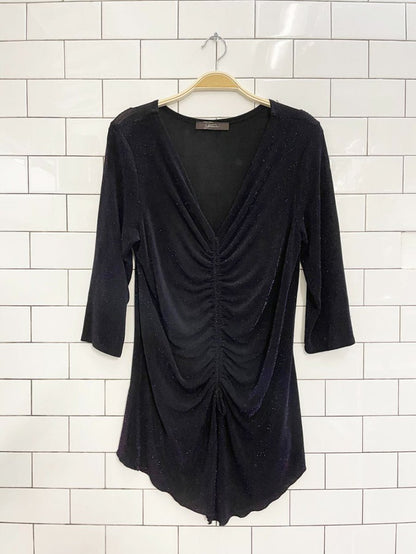 y2k jessica drawstring front sparkly top - good market thrift store