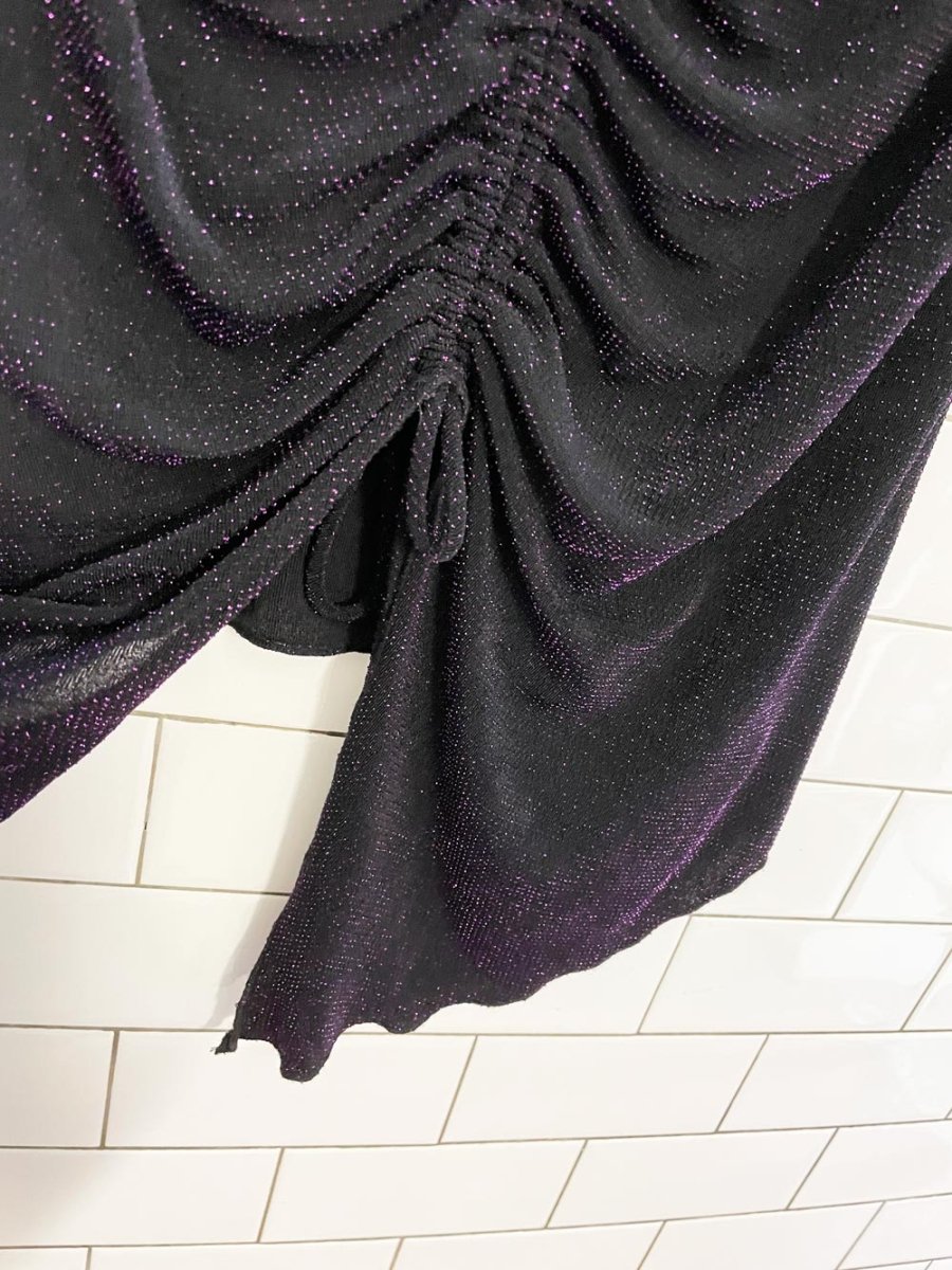 y2k jessica drawstring front sparkly top - good market thrift store