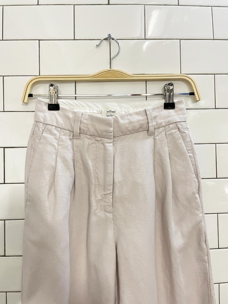 wilfred effortless linen - blend pleated pant - good market thrift store