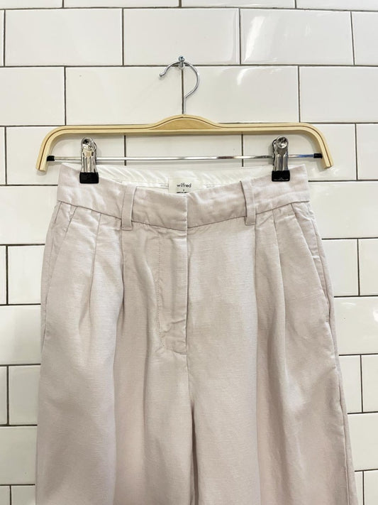 wilfred effortless linen - blend pleated pant - good market thrift store