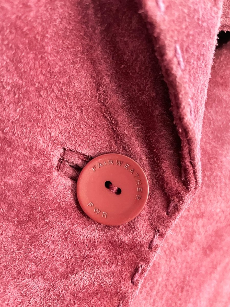 y2k fairweather stitch seam pink suede jacket - good market thrift store