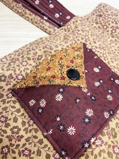 vintage handmade quilted tote bag - good market thrift store