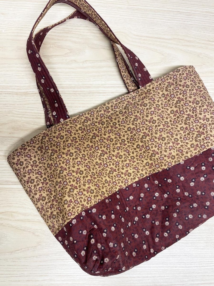 vintage handmade quilted tote bag - good market thrift store