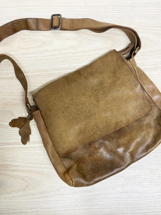 vintage roots tribe raiders leather messenger bag - good market thrift store