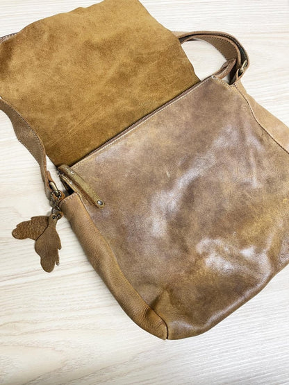 vintage roots tribe raiders leather messenger bag - good market thrift store