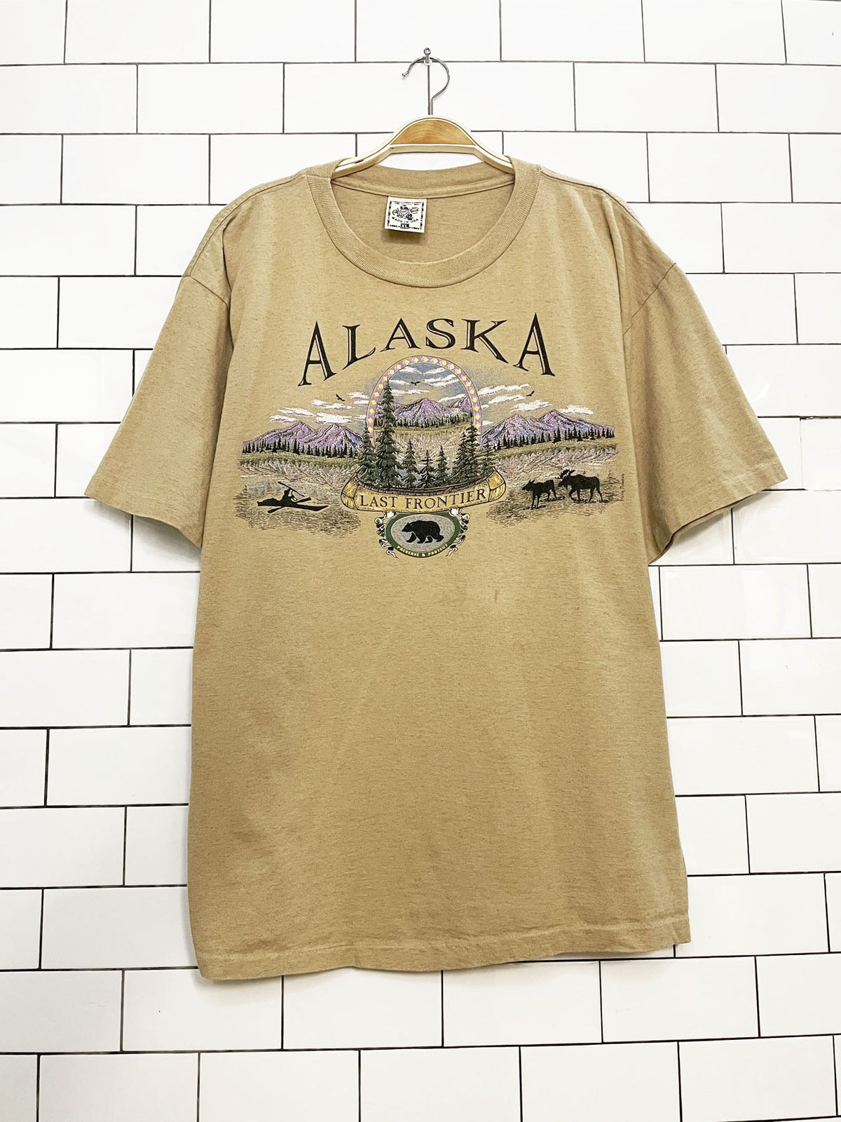 vintage alore single stitch alaska last frontier bear tee | made in USA