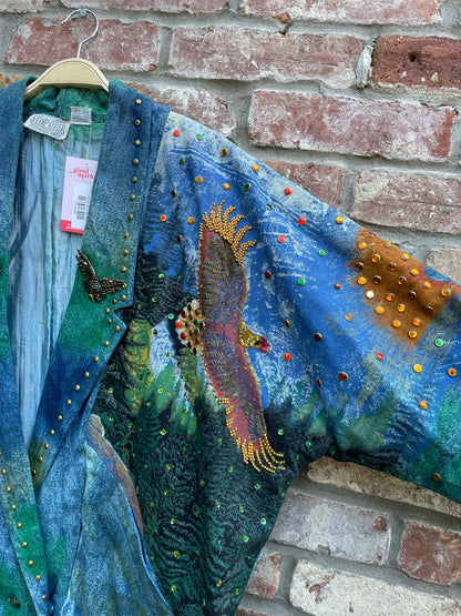 vintage 80s stopover embellished eagle denim jacket