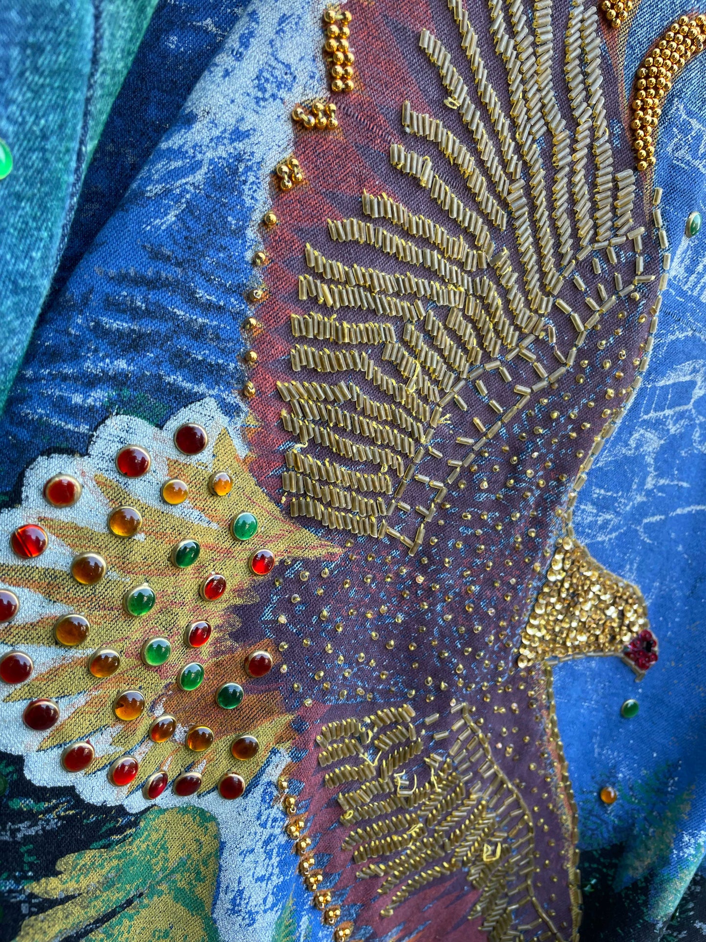 vintage 80s stopover embellished eagle denim jacket