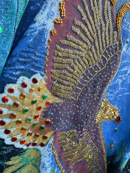 vintage 80s stopover embellished eagle denim jacket