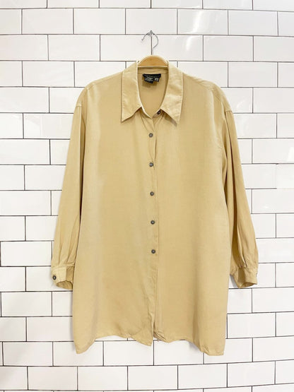 vintage 00s episode 100% silk minimal balloon sleeve shirt - good market thrift store