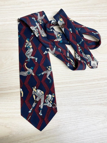 vintage 90s baseball print tie - good market thrift store