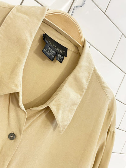 vintage 00s episode 100% silk minimal balloon sleeve shirt - good market thrift store