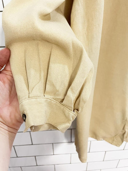 vintage 00s episode 100% silk minimal balloon sleeve shirt - good market thrift store