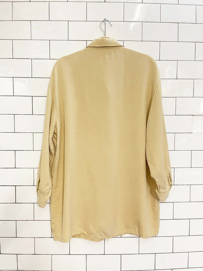 vintage 00s episode 100% silk minimal balloon sleeve shirt - good market thrift store