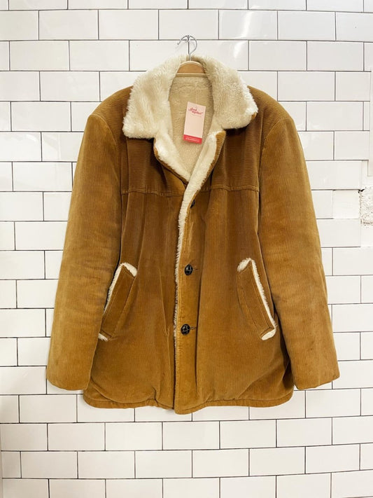 vintage chunky cord sherpa lined coat - good market thrift store