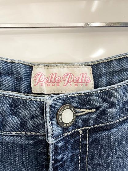 y2k pelle pelle crochet trim denim mini skirt | boho - good market thrift store