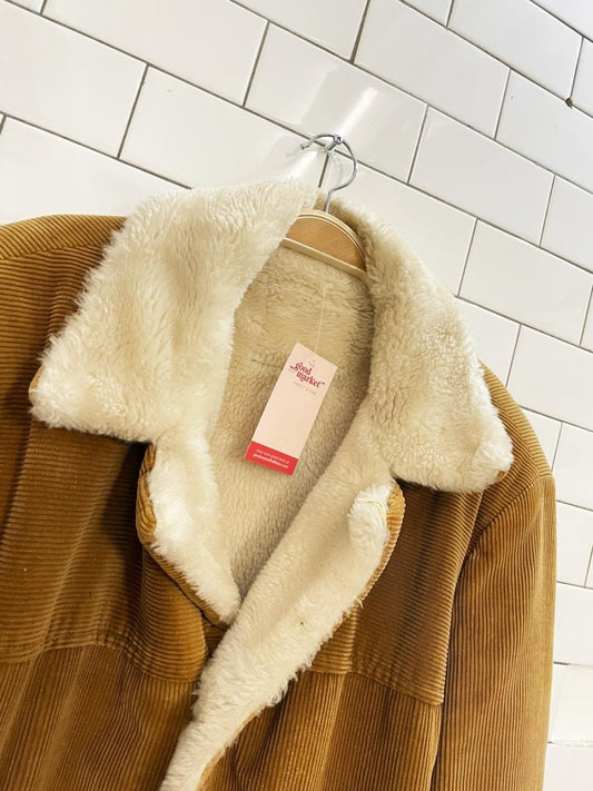 vintage chunky cord sherpa lined coat - good market thrift store