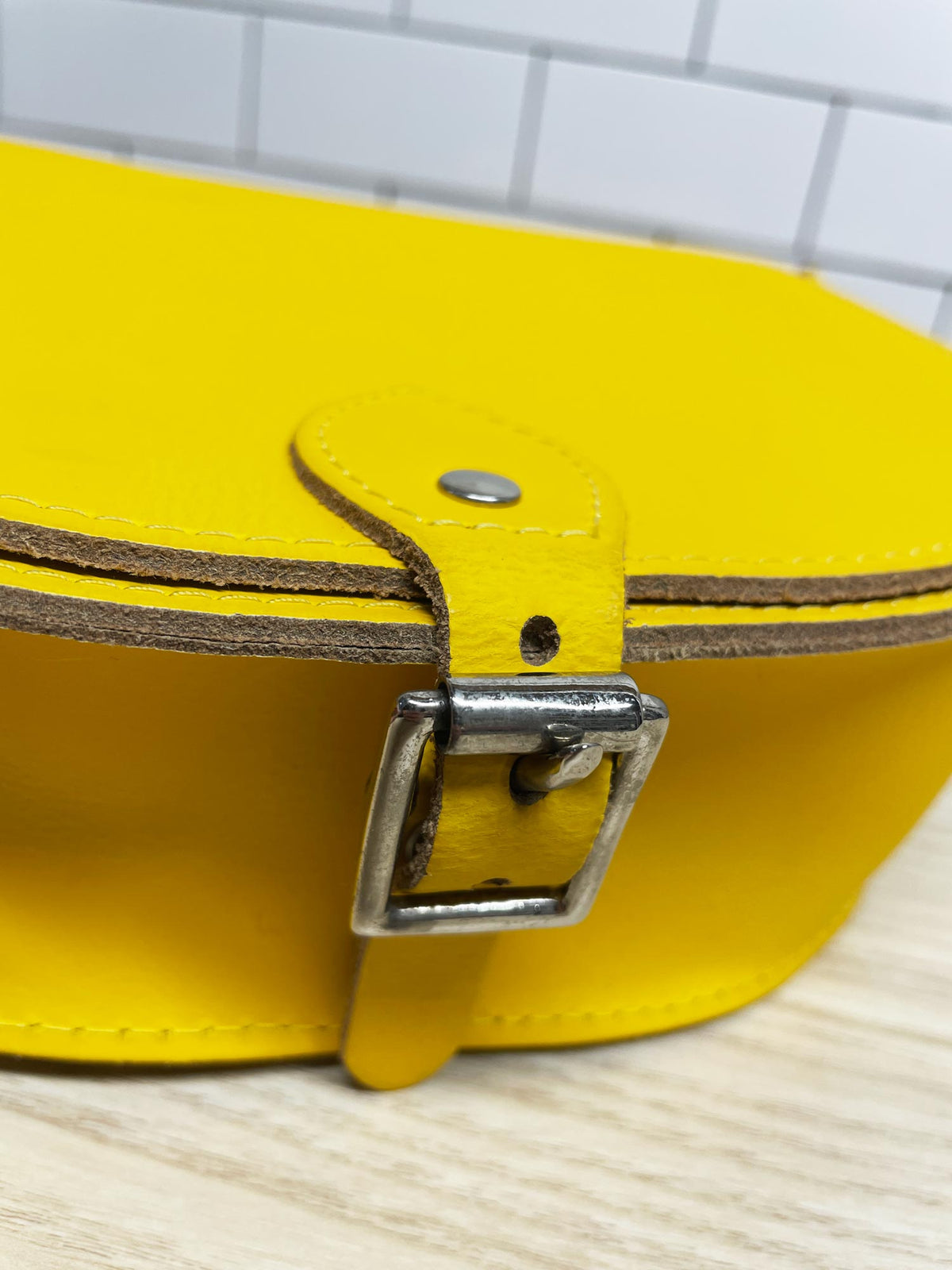 vintage leather styles structured saddle bag | made in London