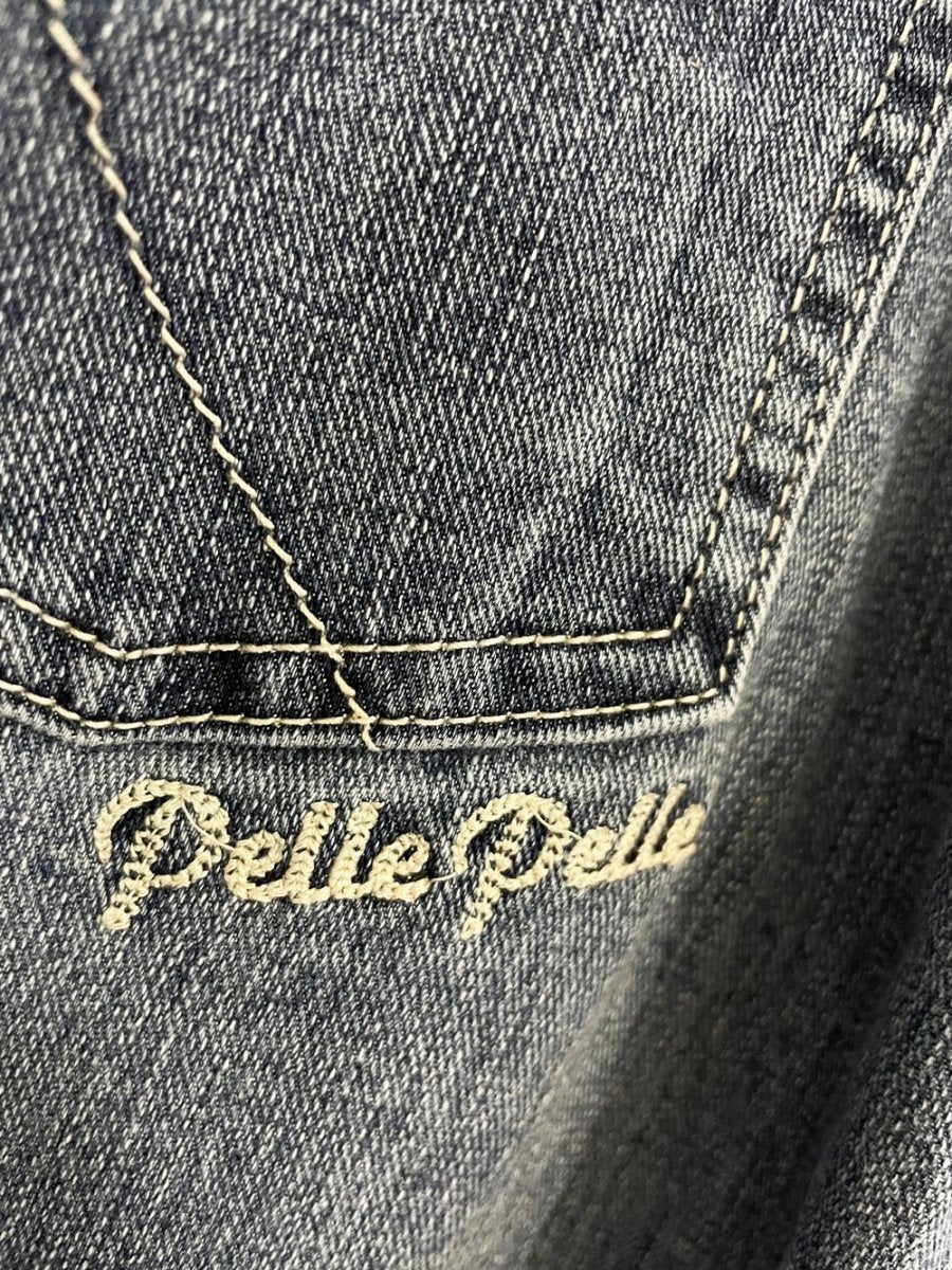 y2k pelle pelle crochet trim denim mini skirt | boho - good market thrift store