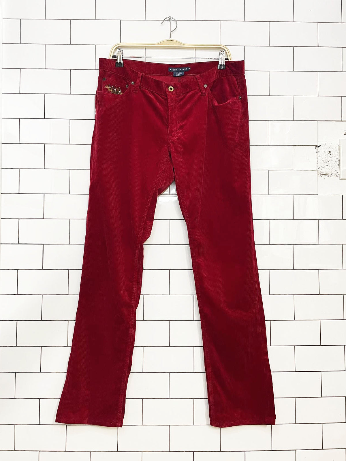 vintage 00s ralph lauren chunky cord polo jockey casual pants