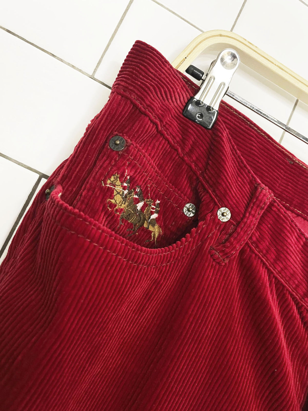 vintage 00s ralph lauren chunky cord polo jockey casual pants