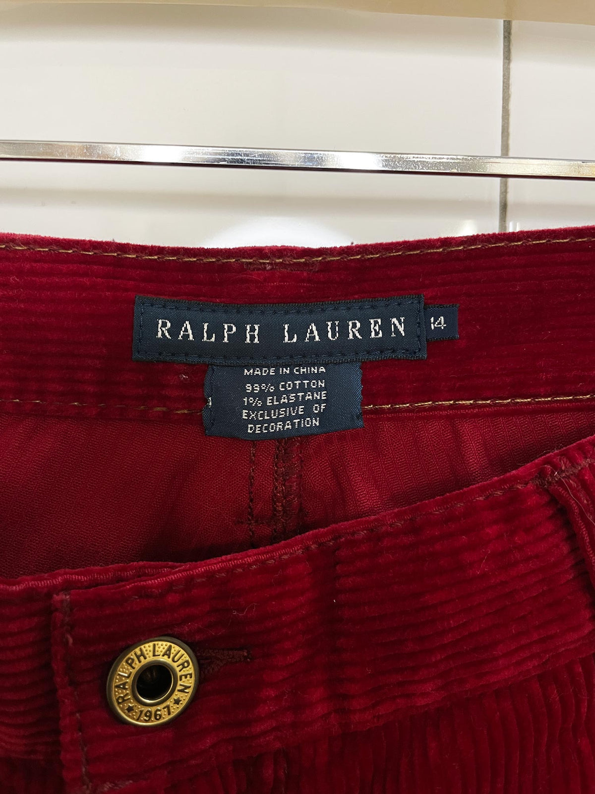 vintage 00s ralph lauren chunky cord polo jockey casual pants