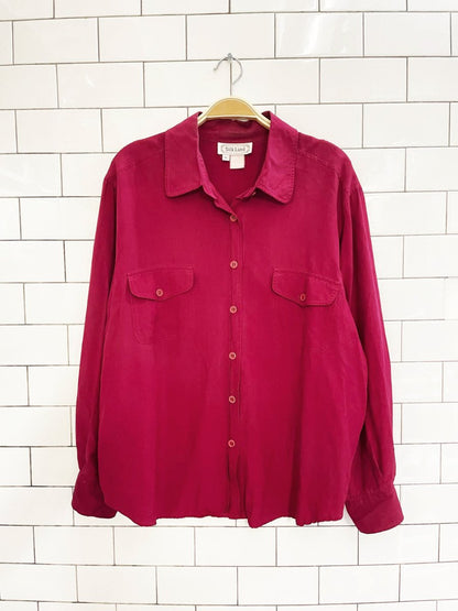 vintage 80s silk land 100% silk shirt - good market thrift store