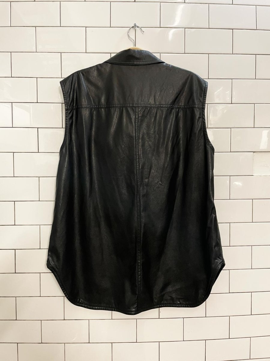 sand studio arya faux leather shirt - good market thrift store