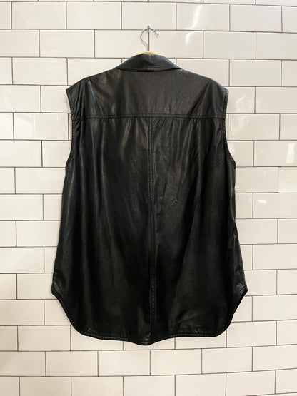 sand studio arya faux leather shirt - good market thrift store
