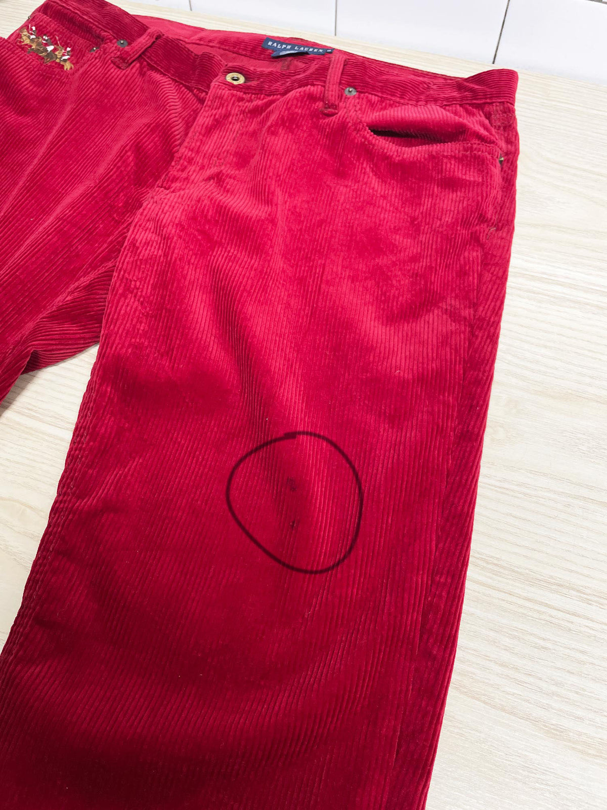 vintage 00s ralph lauren chunky cord polo jockey casual pants