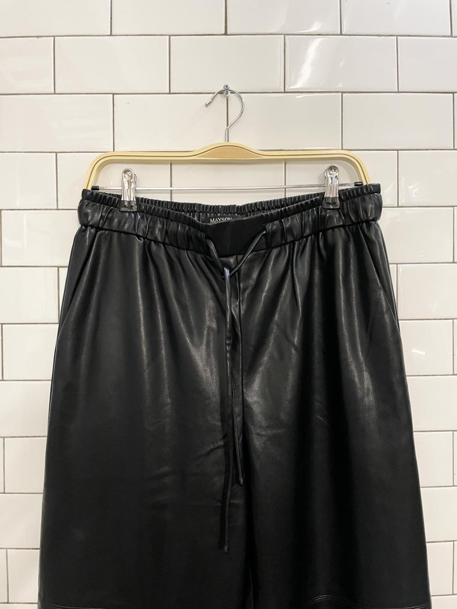 mayson the label faux leather wide leg pants - good market thrift store