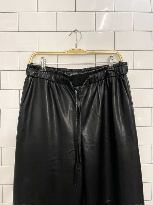 mayson the label faux leather wide leg pants - good market thrift store
