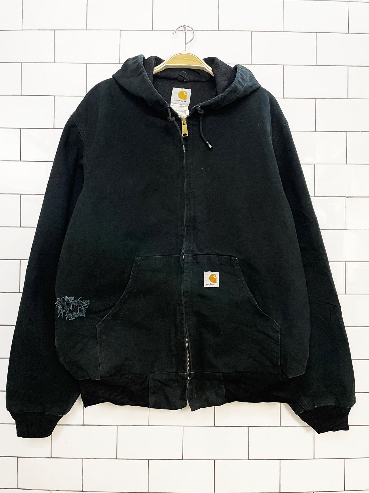 vintage 00s carhartt duck canvas hooded jacket | union made in USA
