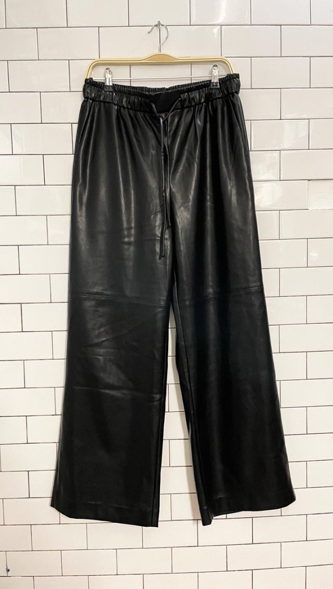 mayson the label faux leather wide leg pants - good market thrift store