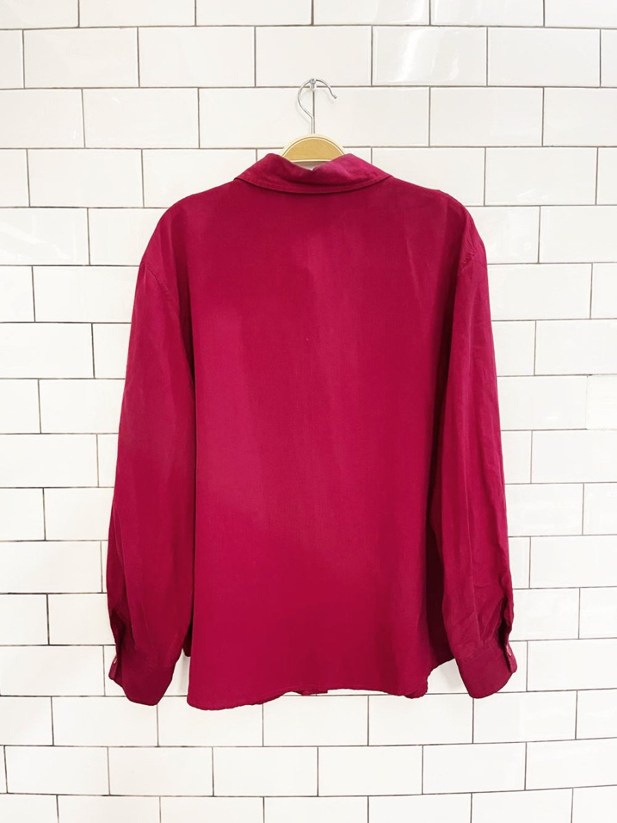 vintage 80s silk land 100% silk shirt - good market thrift store
