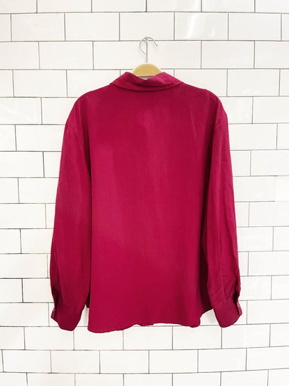 vintage 80s silk land 100% silk shirt - good market thrift store
