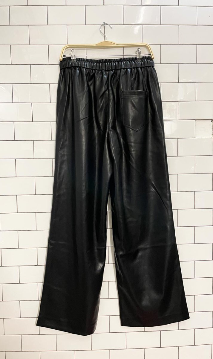 mayson the label faux leather wide leg pants - good market thrift store
