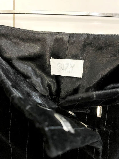 y2k suzy shier low rise velvet pin stripe flare leg pant - good market thrift store