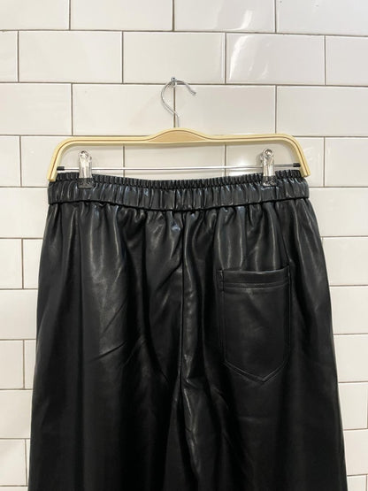 mayson the label faux leather wide leg pants - good market thrift store