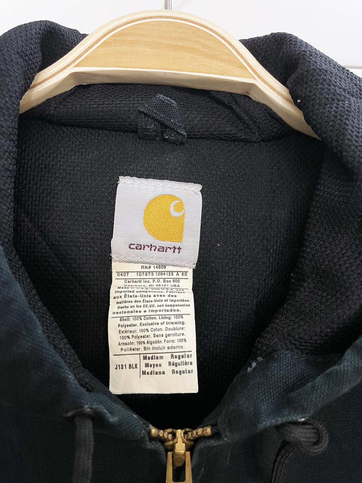 vintage 00s carhartt duck canvas hooded jacket | union made in USA