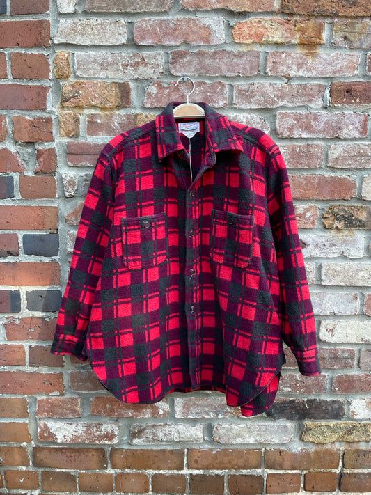 vintage 60s champion buffalo plaid shirt jacket