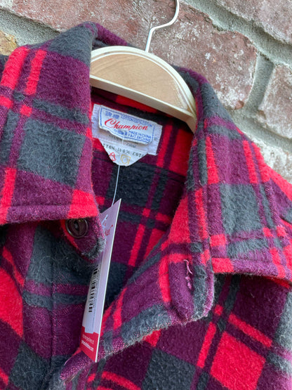 vintage 60s champion buffalo plaid shirt jacket
