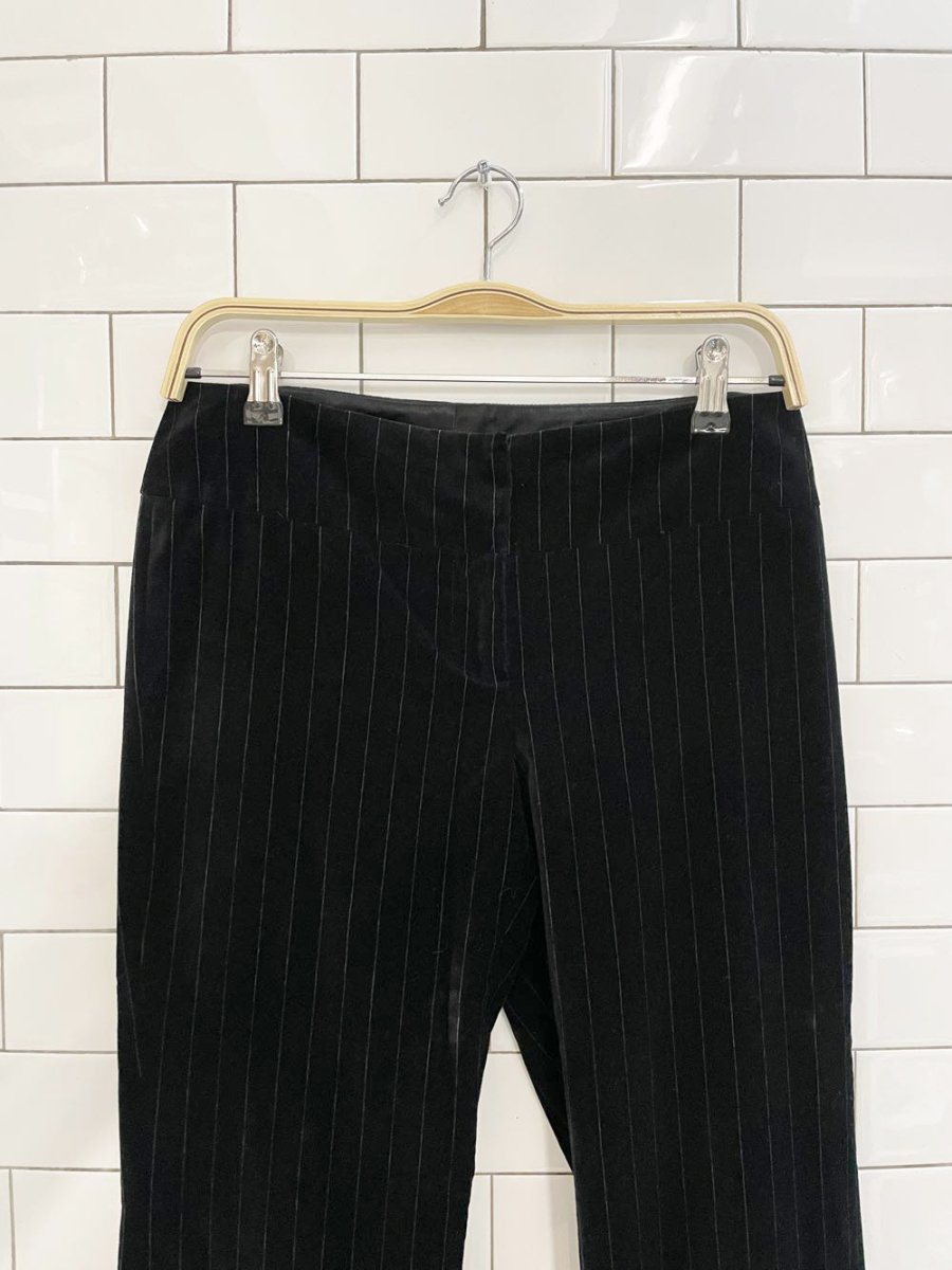 y2k suzy shier low rise velvet pin stripe flare leg pant - good market thrift store